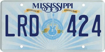 MS license plate LRD424
