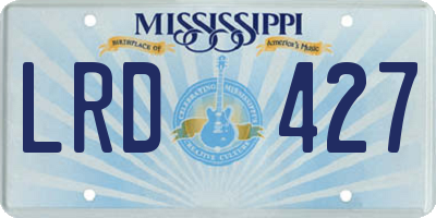 MS license plate LRD427