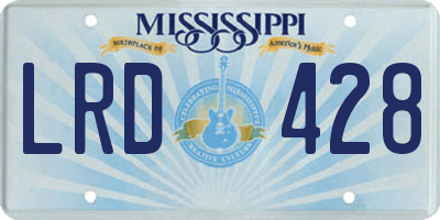 MS license plate LRD428