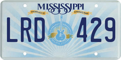 MS license plate LRD429