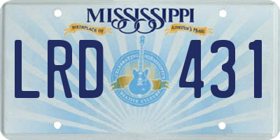 MS license plate LRD431