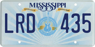MS license plate LRD435