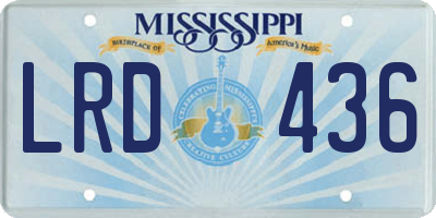 MS license plate LRD436