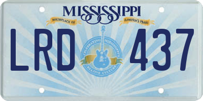 MS license plate LRD437