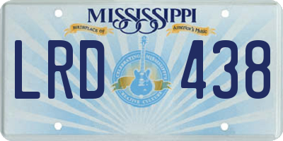 MS license plate LRD438