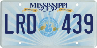 MS license plate LRD439