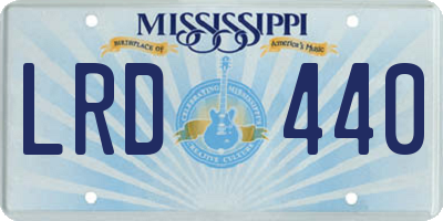 MS license plate LRD440