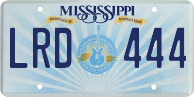 MS license plate LRD444