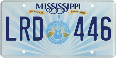 MS license plate LRD446