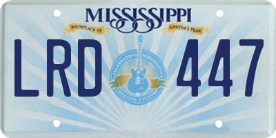 MS license plate LRD447