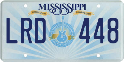 MS license plate LRD448