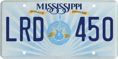 MS license plate LRD450