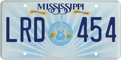 MS license plate LRD454