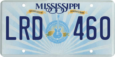 MS license plate LRD460