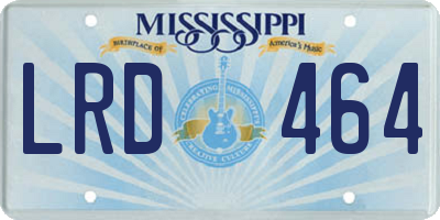 MS license plate LRD464