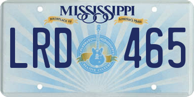 MS license plate LRD465