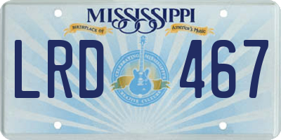 MS license plate LRD467