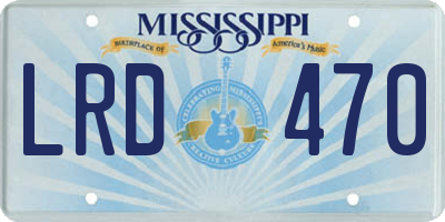 MS license plate LRD470