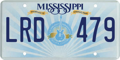MS license plate LRD479