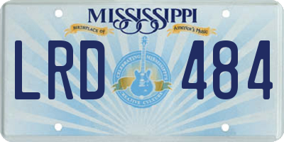 MS license plate LRD484