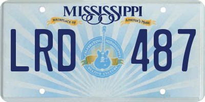 MS license plate LRD487