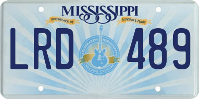 MS license plate LRD489