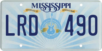 MS license plate LRD490