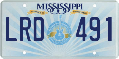 MS license plate LRD491
