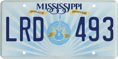 MS license plate LRD493