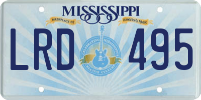 MS license plate LRD495