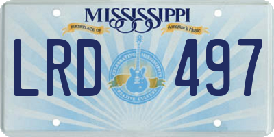MS license plate LRD497