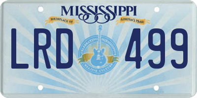 MS license plate LRD499