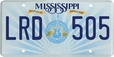 MS license plate LRD505