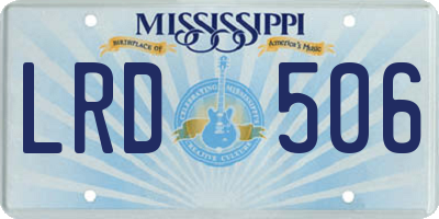 MS license plate LRD506