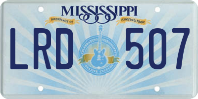 MS license plate LRD507
