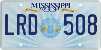 MS license plate LRD508