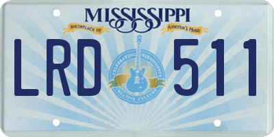 MS license plate LRD511
