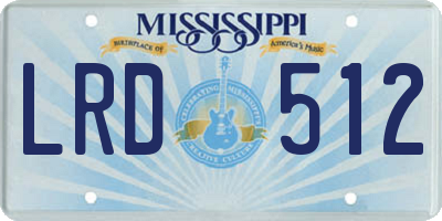 MS license plate LRD512