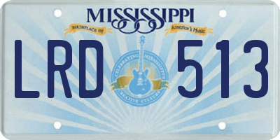 MS license plate LRD513