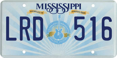 MS license plate LRD516