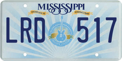 MS license plate LRD517
