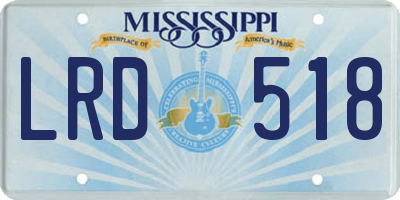MS license plate LRD518
