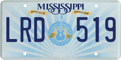 MS license plate LRD519