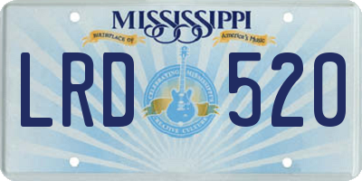 MS license plate LRD520