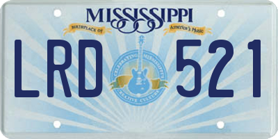 MS license plate LRD521