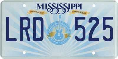 MS license plate LRD525