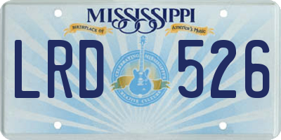 MS license plate LRD526