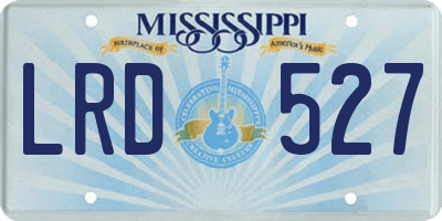 MS license plate LRD527