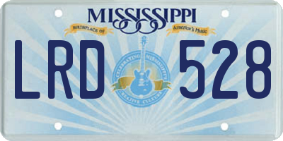 MS license plate LRD528