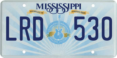 MS license plate LRD530